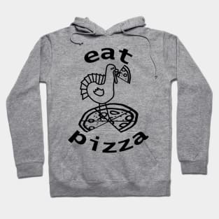 Turkey Eating Pizza For Thanksgiving Outline Hoodie